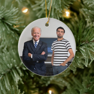 You Met President Joe Biden Add Your Photo Ceramic Ornament