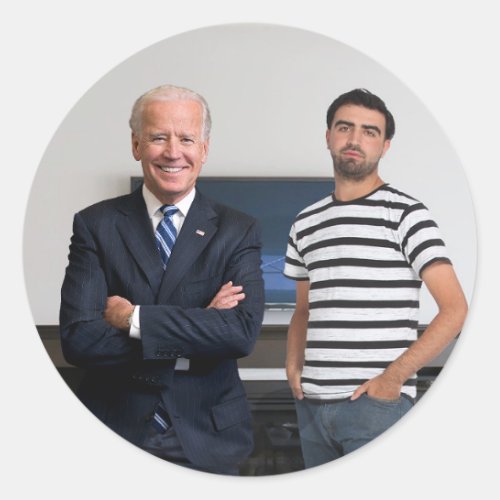 You Met President Joe Biden  Add Your Photo Classic Round Sticker