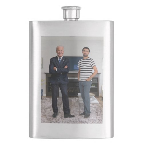 You Met President Joe Biden  Add Your Photo Flask