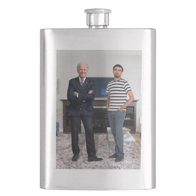 You Met President Joe Biden | Add Your Photo Flask (Front)