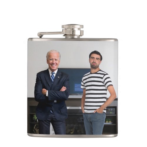 You Met President Joe Biden  Add Your Photo Flask
