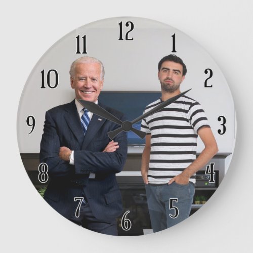 You Met President Joe Biden  Add Your Photo Large Clock
