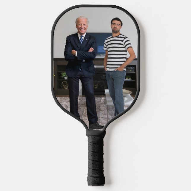 You Met President Joe Biden | Add Your Photo Pickleball Paddle (Front)