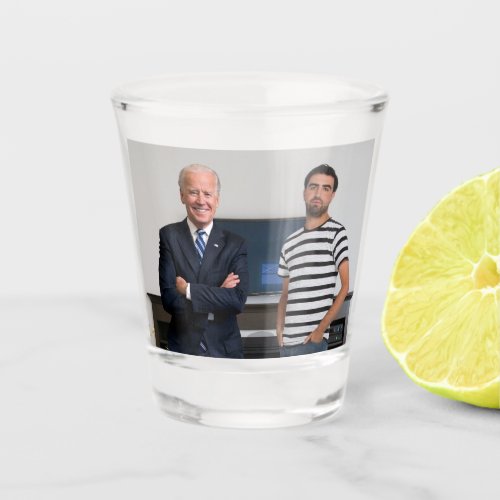 You Met President Joe Biden  Add Your Photo Shot Glass