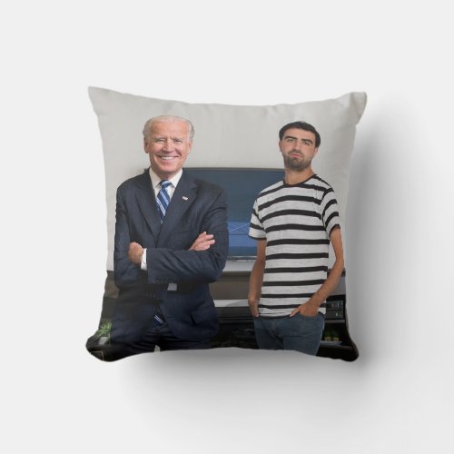 You Met President Joe Biden  Add Your Photo Throw Pillow