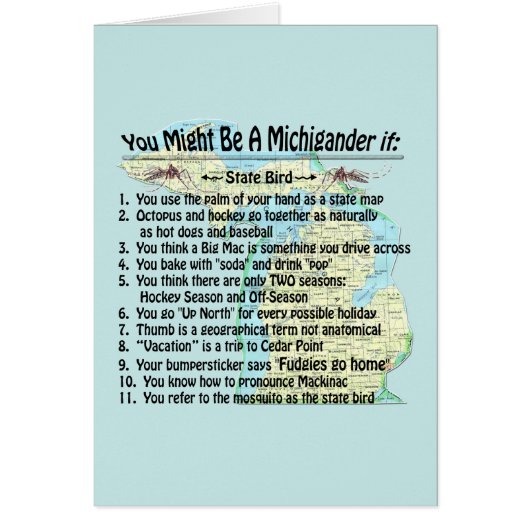 You Might Be A Michigander If: Cards (Front)