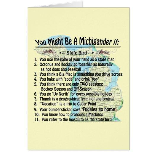 You Might Be A Michigander If: Cards (Front)