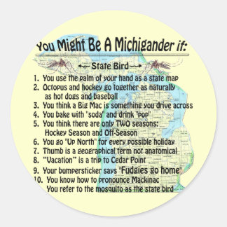 You Might Be A Michigander If: Classic Round Sticker