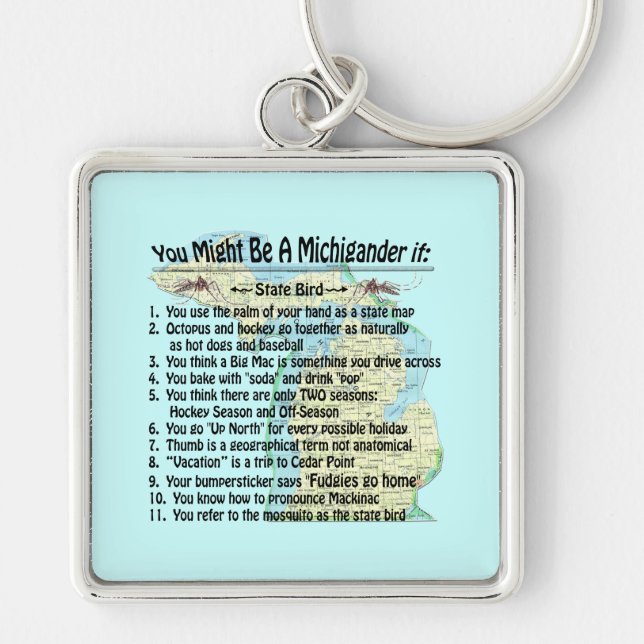 You Might Be A Michigander If: Keychain (Front)
