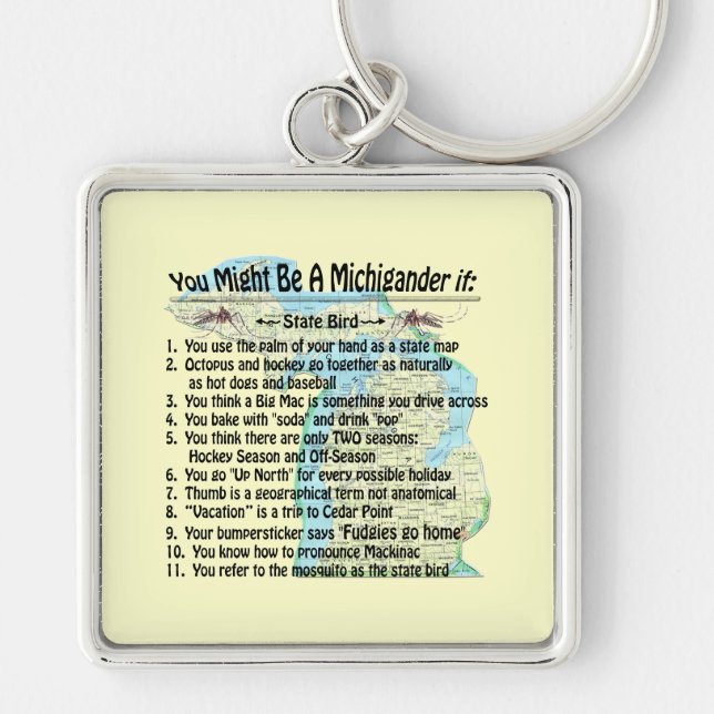 You Might Be A Michigander If: Keychain (Front)