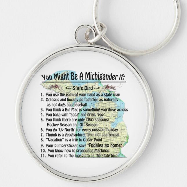 You Might Be A Michigander If: Keychain (Front)