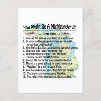 You Might Be A Michigander If: Postcard