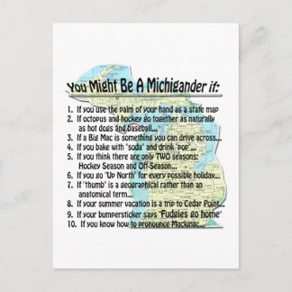You Might Be A Michigander if: Postcard