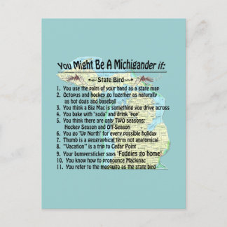 You Might Be A Michigander If: Postcard