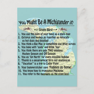 You Might Be A Michigander If: Postcard