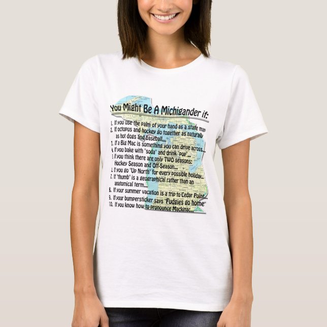 You Might Be A Michigander if: T-Shirt (Front)