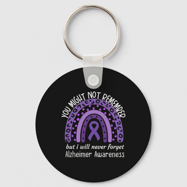 You Might Not Remember Heimerheimer's Awareness Mo Keychain (Front)