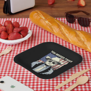 You Missed Twice Western Trump Cowboy Trump 2024  Paper Plates
