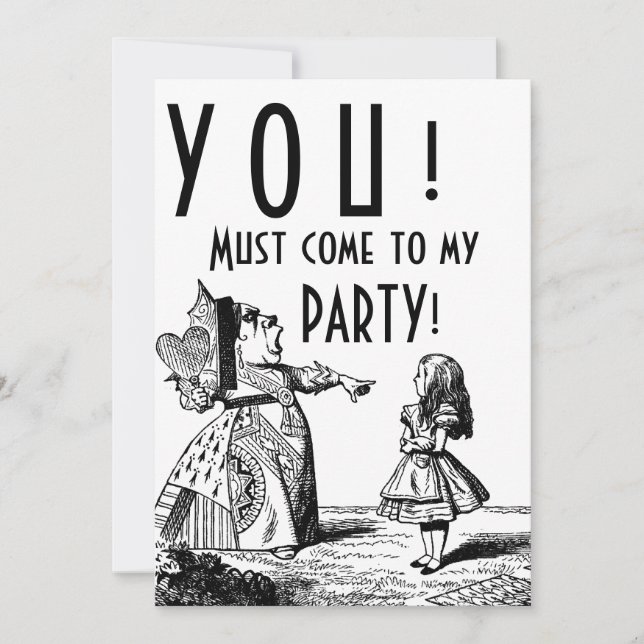 YOU! Must come to my PARTY! (Red Queen & Alice) Invitation (Front)