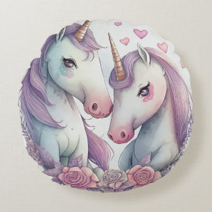 You, My Love, Are a True Unicorn Round Pillow