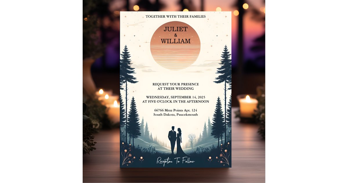 You Night Sunset Stars Moon Cloud Twilight Wedding Invitation Zazzle