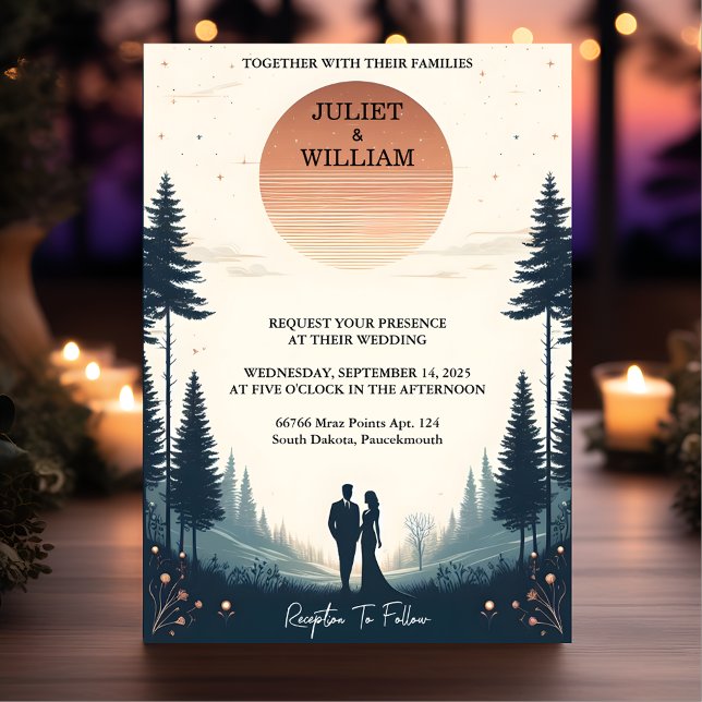 You Night Sunset Stars Moon Cloud Twilight Wedding Invitation (Creator Uploaded)