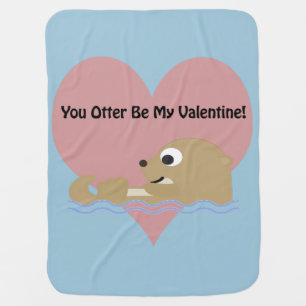 You Otter Be My Valentine Stroller Blanket