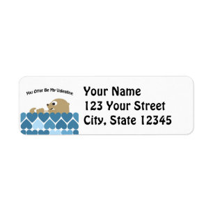You Otter Be My Valentine with Hearts Label