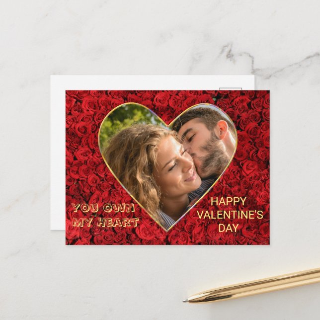 You Own My Heart, Valentine  Holiday Postcard (Front/Back In Situ)
