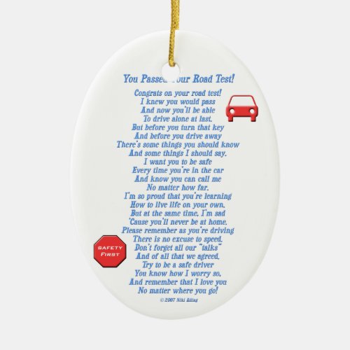 You Passed Road Test _ New Driver Ceramic Ornament