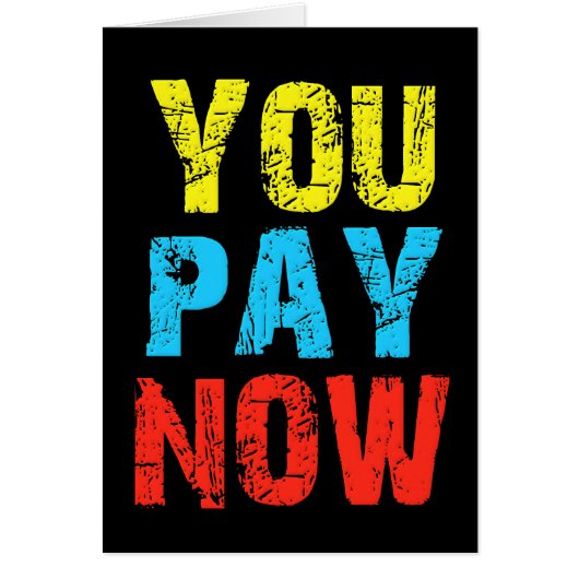 You Pay Now Cards (Front)