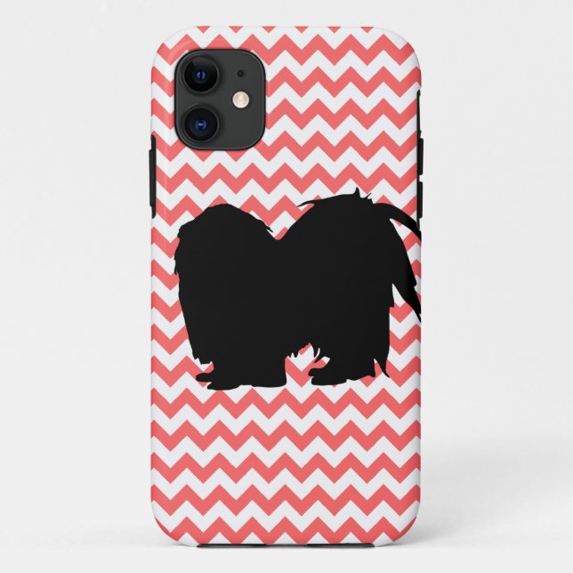 You Pick The Color Chevron With Shih Tzu Silhouett Case-Mate iPhone Case (Back)