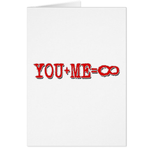You Plus Me Equals Infinity Cards (Front)