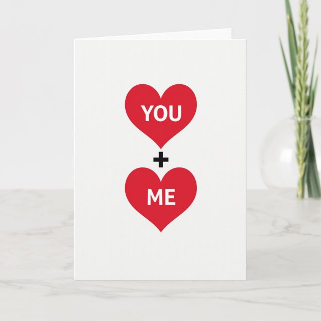 You Plus Me Love Card (Front)