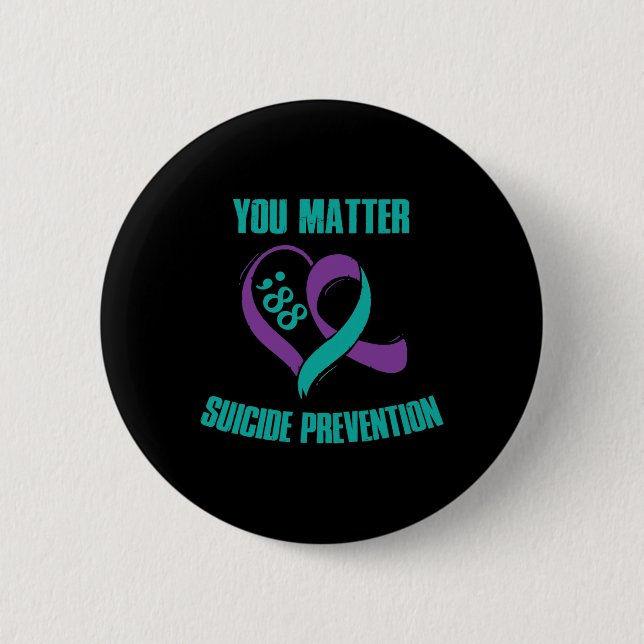 You Problem 988 Suicide Prevention Awareness Ribbo Button (Front)