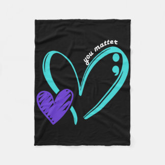 You Problem Suicide Prevention Awareness Teal Purp Fleece Blanket
