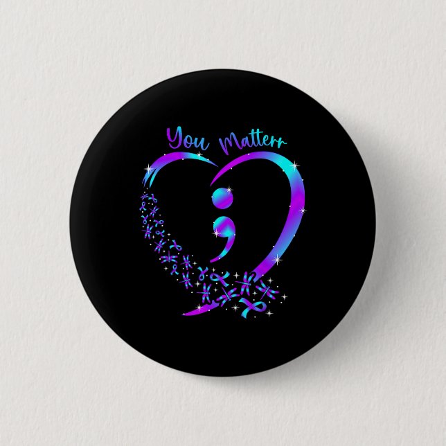 You Problem - Suicide Prevention Teal Purple Aware Button (Front)