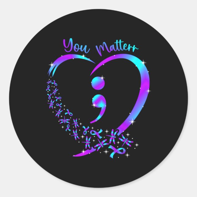 You Problem - Suicide Prevention Teal Purple Aware Classic Round Sticker (Front)