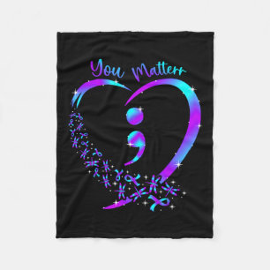 You Problem - Suicide Prevention Teal Purple Aware Fleece Blanket