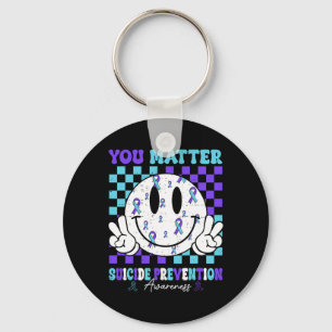 You Problem Teal Purple Ribbon Suicide Prevention Keychain