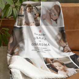 You Put The Grand In Grandma 10-Photo Fleece Blanket