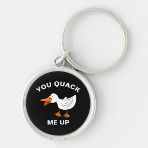 You Quack Me Up Funny Farming Animal Duck Pun Keychain