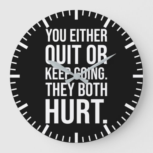 You Quit Or Keep Going _ Success Motivational Large Clock