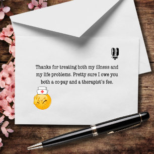 You’re Basically a Therapist in Scrubs Letterpress Thank You Card