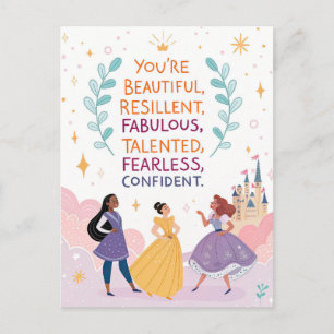 You’re Beautiful & Fearless Motivational Quote Postcard