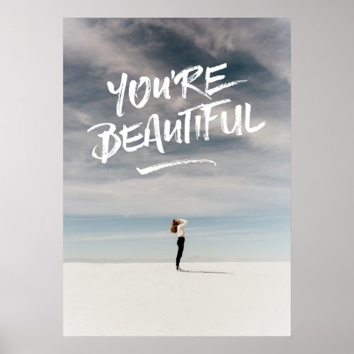 Youâre Beautiful Typography Photo Template Poster