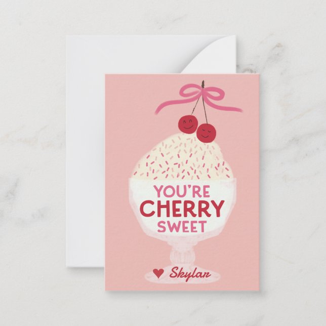 You’re Cherry Sweet Classroom Valentines Card (Front)