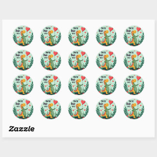 'You’re Dino-Mite!' Dinosaur Valentine’s Sticker
