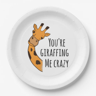 You’re giraffing me crazy paper plates