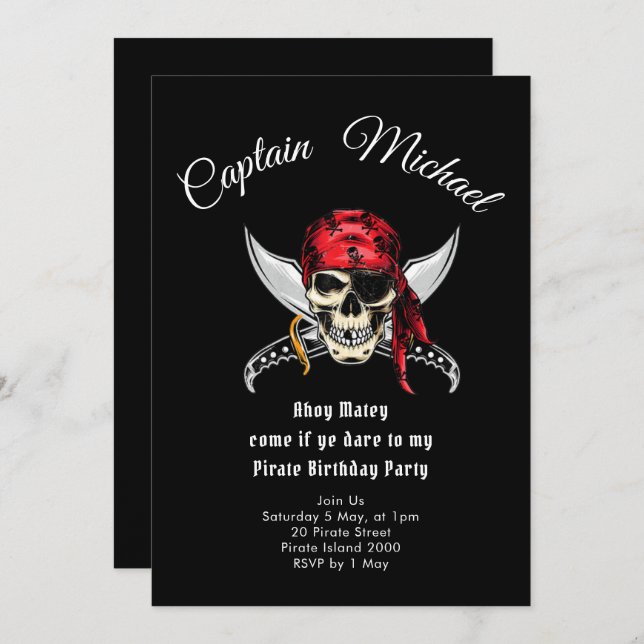 You’re Invited to a Pirate Adventure Invitation (Front/Back)